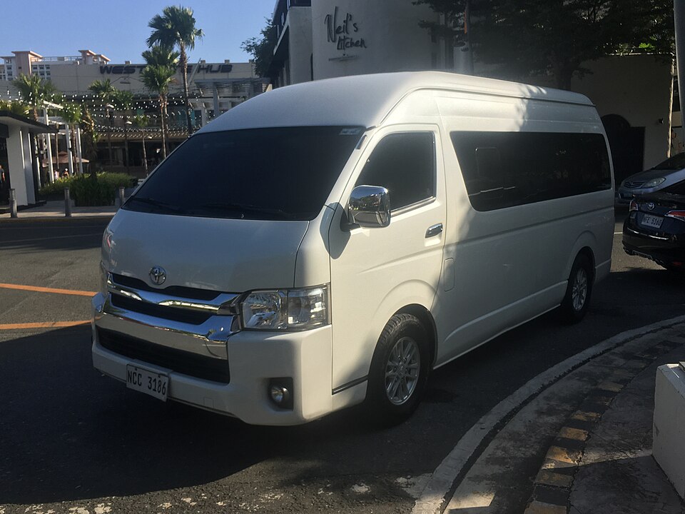 A Toyota HiAce Super Grandia minibus