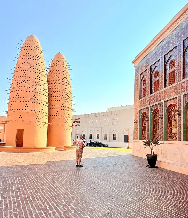 The mud-brick pigeon towers at Katara Cultural Village